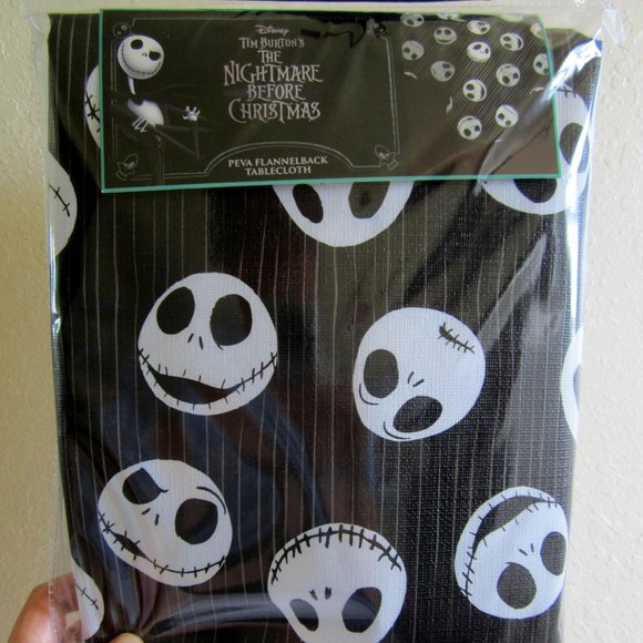 Disney Other - Disney Jack Skellington Nightmare Before Christmas PEVA Flannel Back Tablecloth